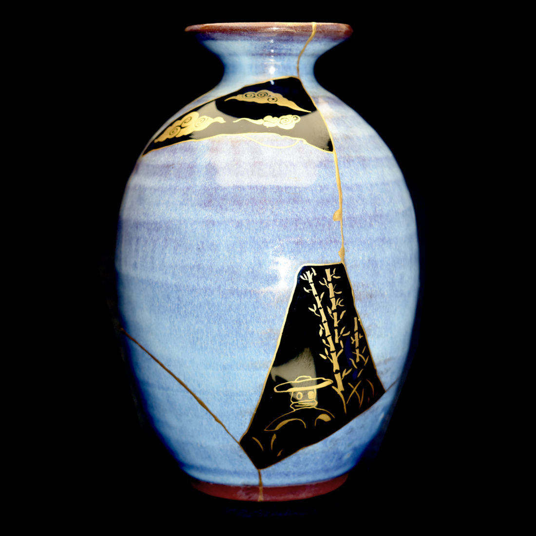 Unique Kintsugi Vases for sale (restored with real 22k gold)