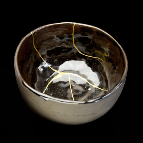 Kintsugi Bowls for sale Real 22k Gold Restored Chawans