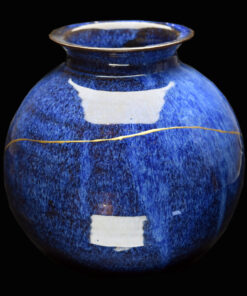 vase bleu creuse makie seigaiha 3 LD - Traditional Kintsugi Shop: Kintsugi By Myriam greff