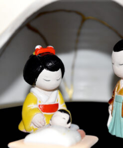 Alternative view of Nativity scene in a broken salad bowl