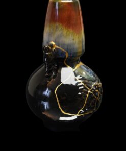 Alternative view of Black vase with mop inlay