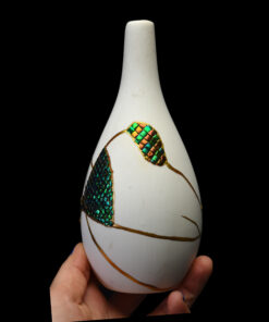 Alternative view of Kintsugi vase with beetle elytra