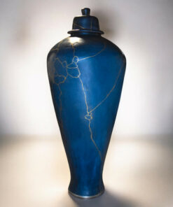 Alternative view of Green floor vase Kintsugi "Europa"