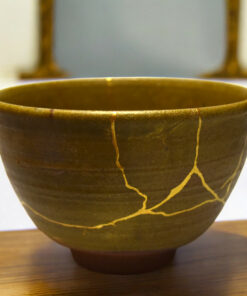 Kintsugi Celadon stoneware chawan