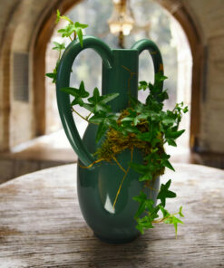 Alternative view of Exceptionnal vase with kintsugi and living plants