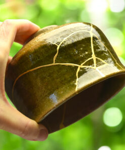 Alternative view of Kintsugi chawan from Seto