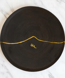 Alternative view of Blue plate damaged during firing