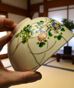 Kyo chawan with flowers