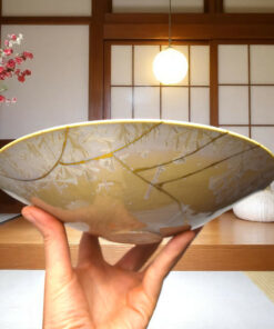 Serenity Restored: Kintsugi Celadon White Bowl
