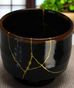 Black Kintsugi chawan