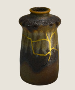 Alternative view of Kintsugi Stoneware Vase in Brown Tones