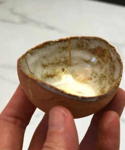Alternative view of Kintsugi white sandstone cup