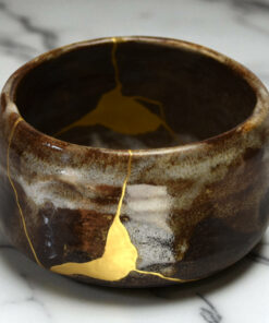 Alternative view of Japanese Stoneware Bowl - Han Tsutsu Gata & brown Glaze