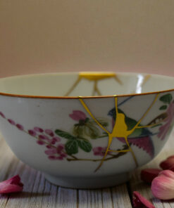 Japanese Porcelain Bowl - Pink Peony and Bird
