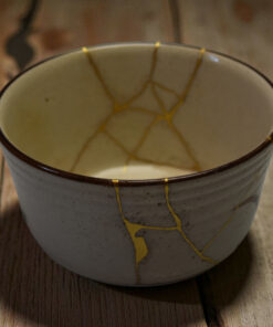 Alternative view of Japanese Stoneware Bowl - Cedar & Kintsugi with 24-Karat Gold