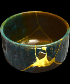 Alternative view of Stoneware Bowl - Black and Turquoise